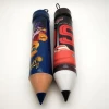 PVC Full Color Print Pencil Shape Pen Bag / Pouch with zipper