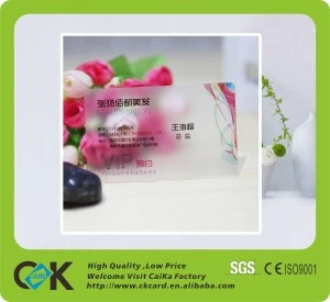 pvc plastic transparent business cards printing with your logo for best price.