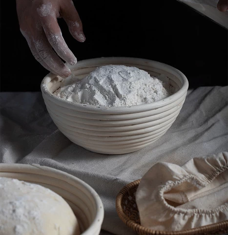 Rattan Round Oval Cloth Liner Baking Bowl Dough Scraper Lame Blade Whisk Banneton Bread Proofing Basket Set