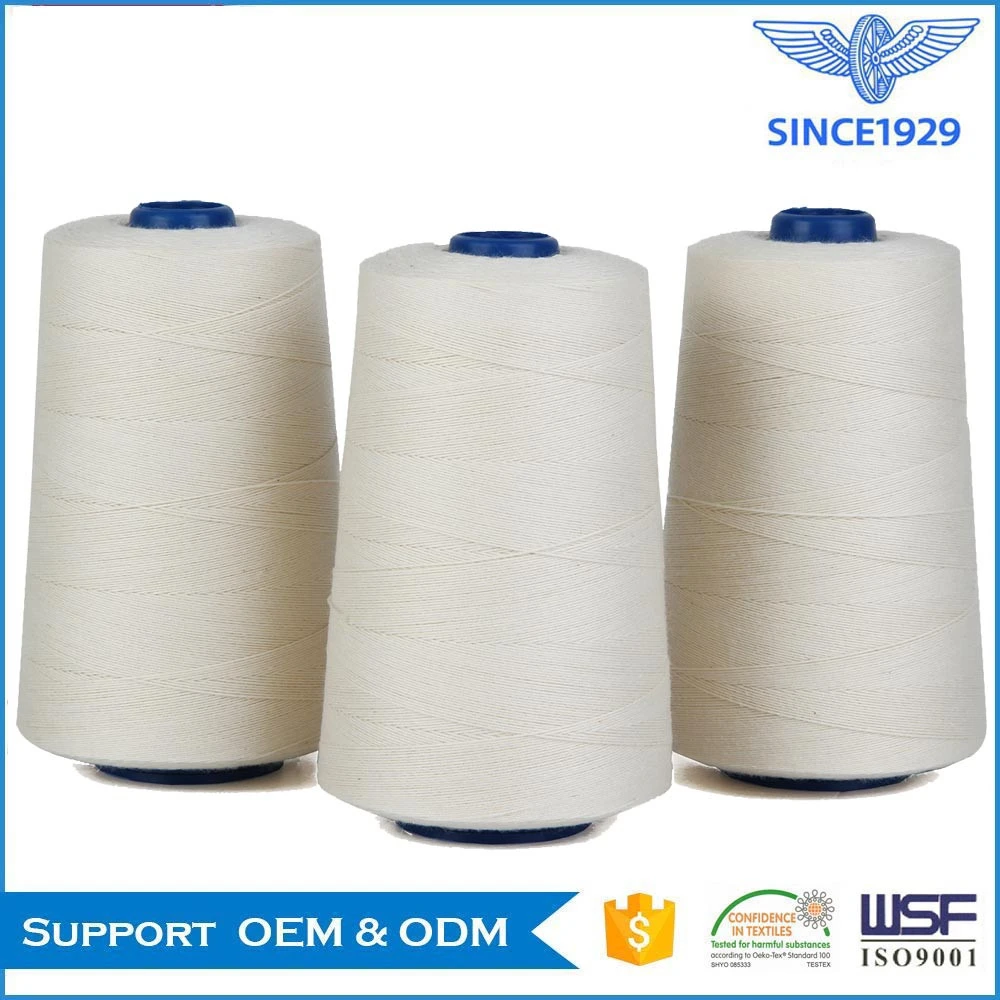 Raw white cotton sewing thread in bulk 20s/4 1400Y TKT 25 TEX120