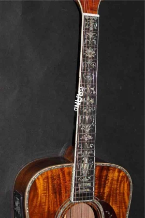 Real Abalone Inlays Ebony Fingerboard 41" All Solid Koa Wood Classic Acoustic Guitar with Pickup 301 EQ