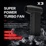 Rechargeable Mini Body Electric Brushless Turbo Jet Fan Air Blower Vacuum Cleaner for Car Dust Cleaning