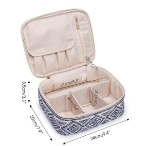 Recycled Portable Women Waterproof Quilted Natural Printed Makeup Travel Logo Cosmetic Bag