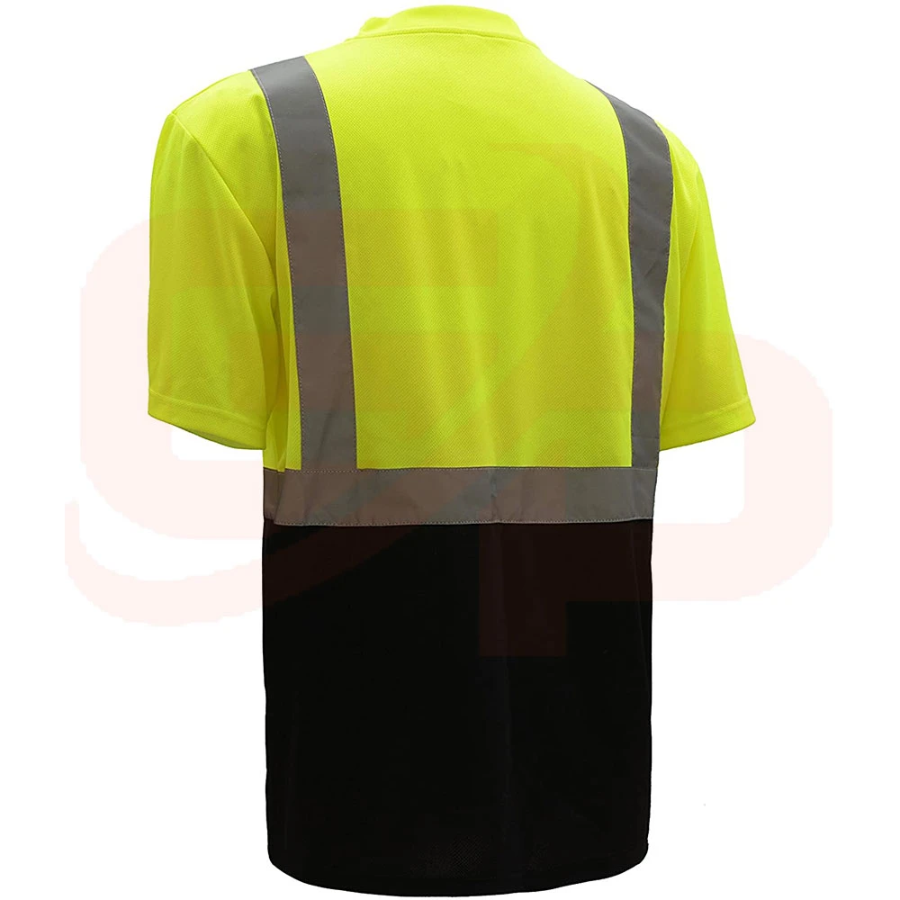 Reflective Safety T Shirt For Man Airport Traffic Roadway Security Safety Shirts With Short Sleeves Guard Work Wear