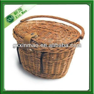 removable handlebar wicker bicycle basket wholesale