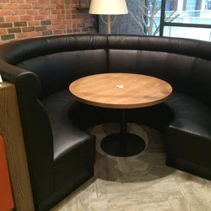 Restaurant leather sectional half round booth, Modern restaurant sofa booth half round leather sofa YK602
