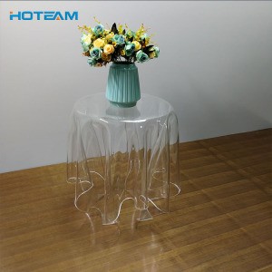 Round Clear Acrylic Hotel Dual Use Dining Table And Chair