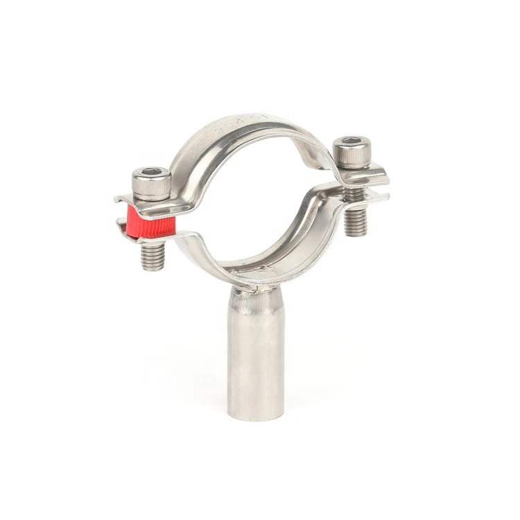 Sanitary 304 Stainless Steel Casting Pipe Holder with Weld Stem in Various Sizes