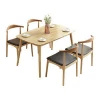 Sanqiang restaurant furniture wooden surface 4 seats dining table and chair set