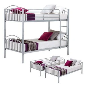 School Army Dormitory Furniture Convertible Single Bed Solid Metal Double Bunk Bed