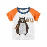 Short Sleeve Kids T shirt Latest Design Boy T shirts O-neck Cartoon Printed Baby Boy Top for Summer Cotton children's Clothes