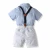 Import Short-sleeved striped shirt collar section overalls show gentleman&#x27;s four-piece suit middle and small children&#x27;s baby summer out from China