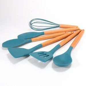 Silicone Kitchen Utensils Set Whisk Rabbler Tongs Nonstick Cookware Set Cooking Tools