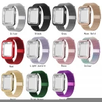 Silver Chain Wristband Magnetic Watch Strap Band Strap Digital Waterproof Replacement Apple Stainless Smart Watch Band Steel
