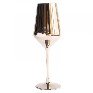 Simple Style Electroplated Gold Lead-free Stemware Champagne Flute Red Wine Glass