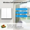 SIXWGH Smart Wireless Kinetic Switch No battery required Rocker Push Button Switch Panel Waterproof LED Wall Light Switch