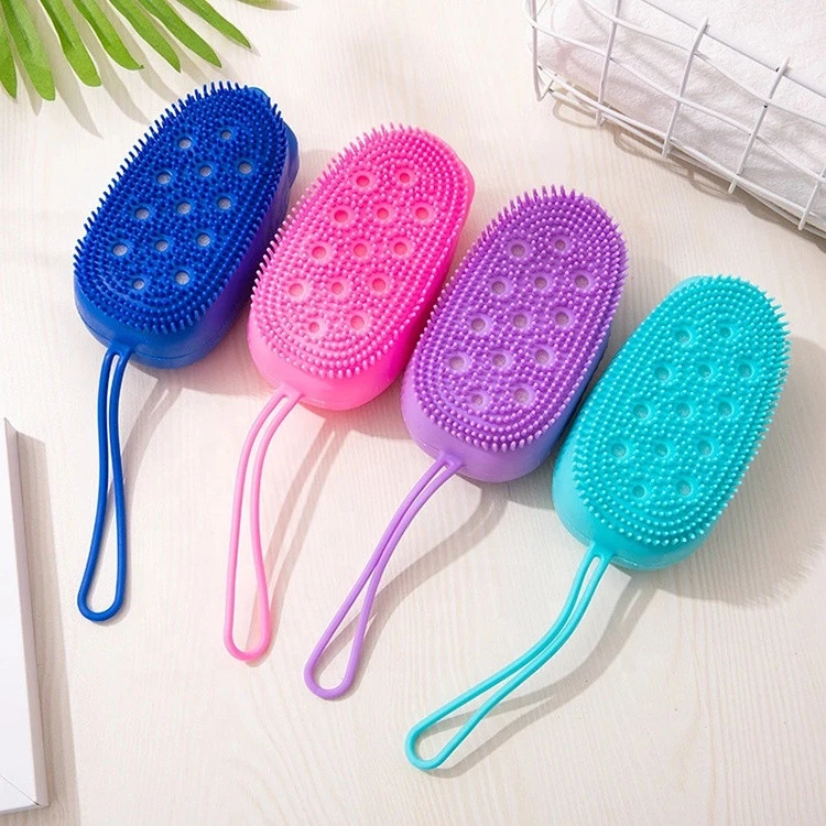 Skin Cleaning Silicone Bath Brush Sponges Wholesale Body Scrubber Brush Silicone Bath Body Brush