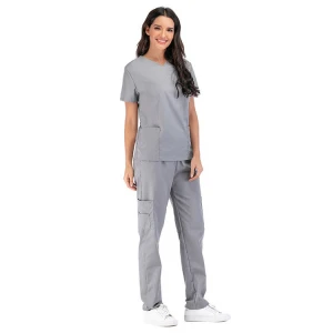 Solid color Simple plus size sets  with private label nursing scrubs uniforms