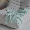 Solid Color Super Soft Hot Sale Wholesale Price Baby Blanket 100% Cotton Newborn Baby Knitted Blanket Baby