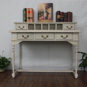 Solid Wood Furniture Antique Ivory French Style Console Table