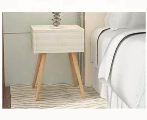 solid wood legs wood nightstand modern