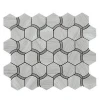 Special Hexagon Waterjet Wooden Gray Marble Mosaic