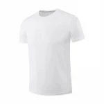 Spot custom pure white short-sleeved round neck t-shirt men custom-made advertising casual cultural shirts can print logo