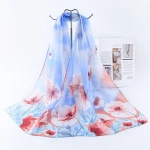 Spring and autumn women's long chiffon scarf gauze beach towel dual-use long shawl silk scarf