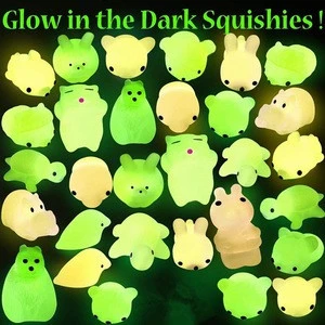 Squishy Mochi Animals,Glow in The Dark Squishy Animal Stress Toy Squeeze Toys Soft Squishy Stress Relief Toy
