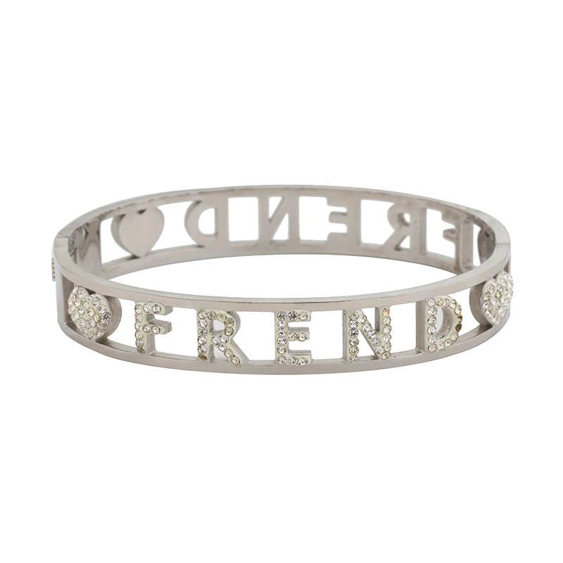 Stainless steel bracelet, stainless steel diamond bracelet, fashion jewelry.