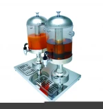 Stainless steel double head juice dispenser with buffer juice dispenser beverage dispenser
