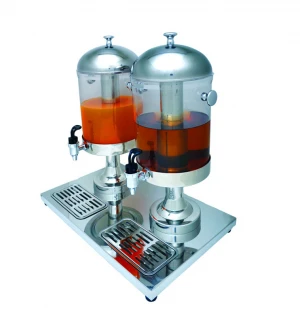 Stainless steel double head juice dispenser with buffer juice dispenser beverage dispenser
