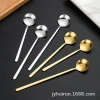 Stainless steel scoop 410 Gold-plated heart-shaped ice scoop wedding gift and dessert spoon