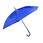 Standard size silver coated straight umbrella with J shape handle