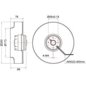 STK AC centrifugal fan 250x99mm IP54 industrial brushless fan