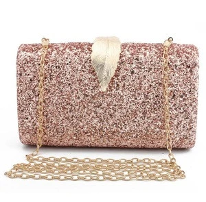 STOCK polyester money luxurious sequin gold vintage indian ladies clutch evening bags
