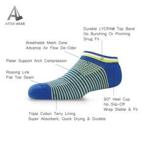 Stripe Arch Support Breathable Athlete Ankle Socks