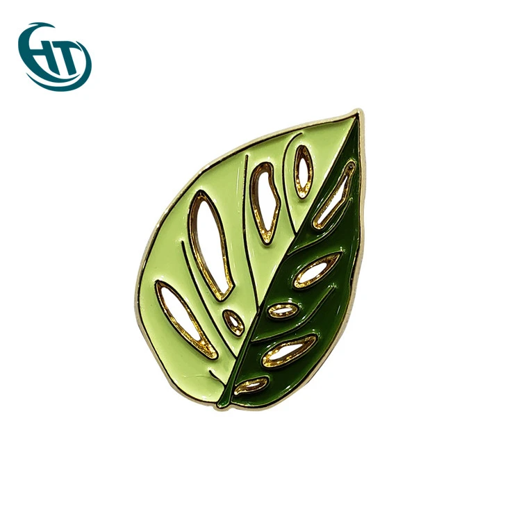 Stylish And Beautiful Leaf Shaped In Metal Crafts Soft Enamel Pin,lapel pin flower