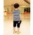 Import summer clothing sets kids pants + Top boys girls Navy Stripe children tracksuit from China