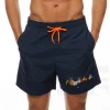 Summer new beach pants solid color four-point mens casual shorts trendy sports shorts seaside swimming trunks