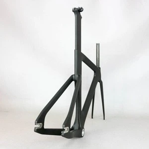Super light carbon fiber t800 track frame road frames fixed gear bike frameset with fork seat post bicycle frame