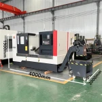 Supply HTC4050 CNC lathe with inclined bed, equipped with wire rail and 12-position tool rest