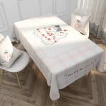 Tablecloth New Design Woven Jacquard 100 Polyester Linen Table Clothes Waterproof Custom Cotton Table Cloth