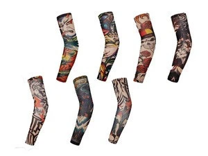 Tattoo Sleeves Cool Temporary Sunscreen Arm Sleeves - Cycling Running Driving Sports - Colored Design