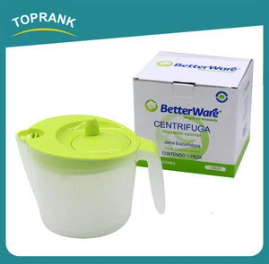 Toprank BSCI Factory Multi Use Plastic Kitchen Tools Plastic Transparent Salad Spinner With Handle Salad Bowl Vegetable Basket
