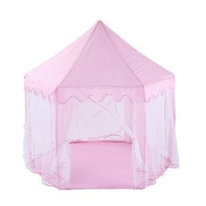 Toy Tent Little Girl Princess Pink Castle Tents Portable Children Indoor Folding Play Toy Tent for Kid Game Castle Playhouse