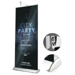 Trade show teardrop base promo aluminum material roll up banner stand