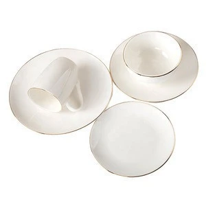 Trinket Tray Handmade Holder Dinner Dishes Plates With Gold Rim Wedding Ceramic Jewelry Dish