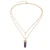 Import Vintage Double Layer Chain Hexagonal Quartz Glass Alloy Stone Boho Crescent Moon Women Bullet Gold Plated Pendant Necklace from China