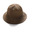 Vintage Washed Cotton Twill Foldable and Rollable 6 Panel Bucket Hat Round Top Fisherman Sun Hat